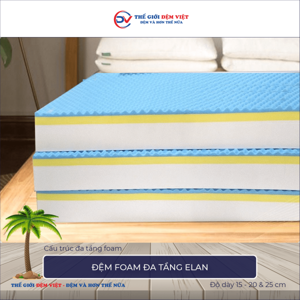 Đệm foam đa tầng Elan 2-1